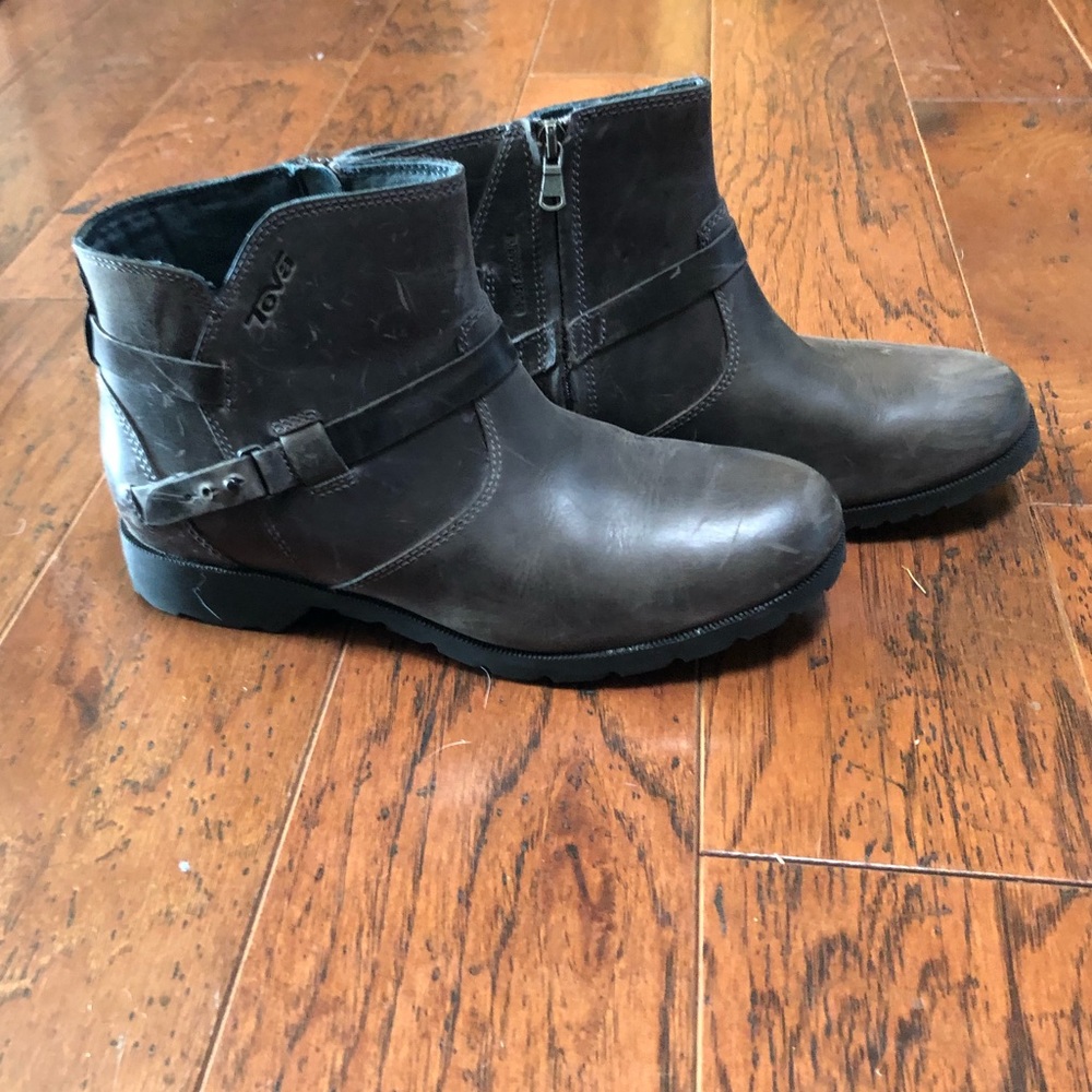 Teva Ankle Boots, Gray, Size 9